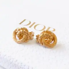 ディオール 耳 アクセサリー 金 ダブルリング サークル イヤリング ゴールド