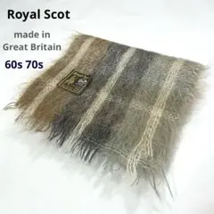 70s ロイヤルスコット 英国製 チェック モヘア ウール マフラー S102 70s ロイヤルスコット 英国製 チェック モヘア ウール マフラー
