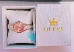 OLEVS ブレスレット付き腕時計 ピンクゴールド レディース