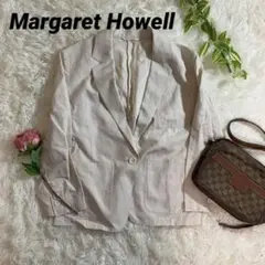 【美品】Margaret Howellジャケット シングル ホワイト 麻