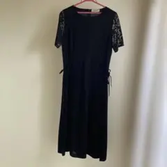 pierre cardin ブラックロングワンピース未使用品に近い