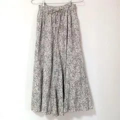 グローバルワーク さらさらリラックスフレアワイドパンツ レオパード柄 M