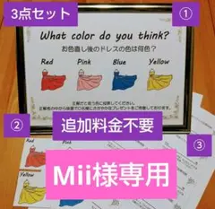 ドレス色当てクイズ ボード、ディスプレイカード、投票用紙3点セット