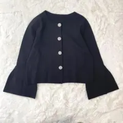 ストロベリーフィールズ　ビジューボタン　カーディガン　黒