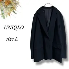 美品 UNIQLO カジュアルテーラードジャケット L ネイビー 3960