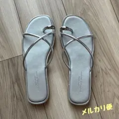 【green label relaxing】 シルバー トングサンダル　Lサイズ