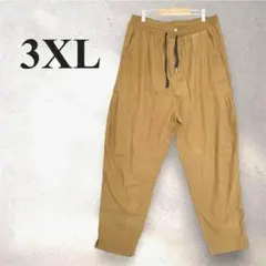 新品 3XL ブラウン テーパード カジュアルパンツ リラックス アンクル