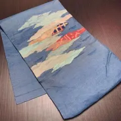 帯【名古屋帯】太鼓柄 雲柄☆リメイク素材☆着物☆ おまとめ割有り❣️