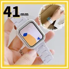 Apple Watch ベルト 41mm ケースセット 白　G0004-WT