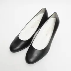 【未使用級】銀座ヨシノヤ パンプス ラウンドトゥ チャンキー オフィス 23cm