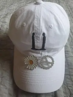 G-DRAGON Übermensch キャップ　白デイジーブローチセット