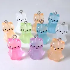 猫のてるてる坊主チャーム10個セット