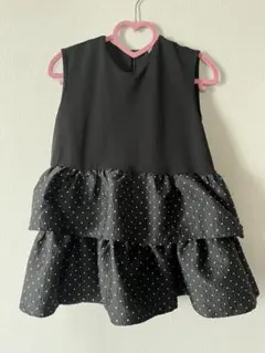 値下げ‼️ラジエム　Blackフリル付きノースリーブチュニック
