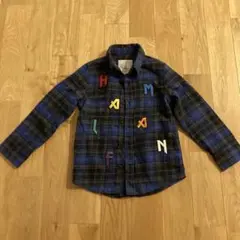 ハーフマン　キッズ　チェック柄シャツ　サイズL