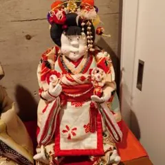 母の日　ちりめん、古布、創作人形ぶす姫笑猫 ぶすひめ、ブス姫、ぶす姫、創作人形、ちりめん、古布