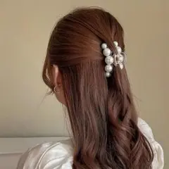 パール バレッタ ヘアクリップ エレガント レディース 上品 アクセサリー