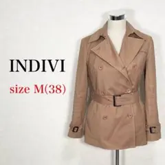 INDIVI レディース ラペルカラートレンチコート M 38 ベージュ