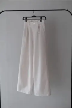 pois タックワイドパンツ ホワイト S（お直しあり）