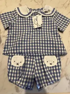 miffy 耳付きセーラー　バースデイ　セットアップ　95cm ギンガムチェック