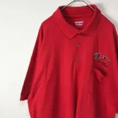 USA古着 gildan オーバーサイズ ポロシャツ 赤 無地