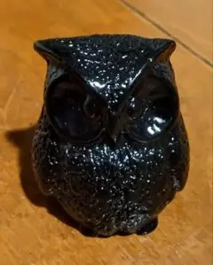 那智黒石 フクロウの石彫刻 オブジェ 置物