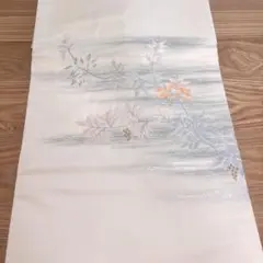 【美品】正絹　名古屋帯　南天　刺繍