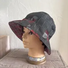 ハンドメイド　チューリップハット　リメイク生地