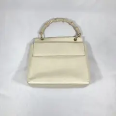 GUCCI グッチ ハンドバッグ バンブー レザー ホワイト アイボリー