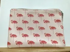 フラミンゴ柄ポーチ
