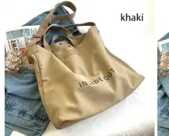 キャンバスショルダー＆トート♡2Way レトロ 大容量 通学 秋コーデ