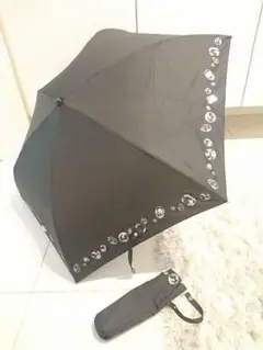 ⭐24時間以内 匿名発送⭐折り畳み傘 黒 ストーン柄
