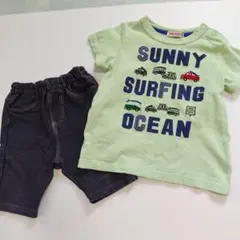 ミニハウス TシャツとダブルBデニムパンツ2枚セット 80
