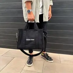 大人コーデ☆LUSSO SURF 2wayショルダートートバッグ　ブラック