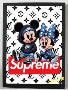 A4ポスターフレーム付き壁掛けSupreme NIKEミッキーマウス②