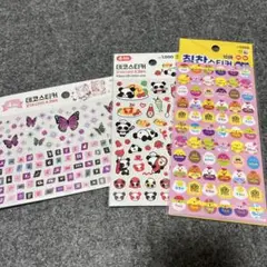 シールセット 蝶 パンダ ハート3セット新品未使用