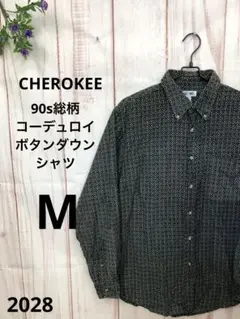 CHEROKEE チェロキー 90s 総柄コーデュロイボタンダウンシャツ