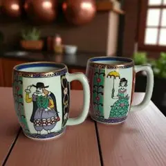 お値下げしました、三枚組　古伊万里　色絵　紅毛人　南蛮人　八角豆皿　② お値下げしました、三枚組 古伊万里 色絵 紅毛人 南蛮人 八角豆