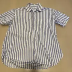 Sans limite 半袖シャツ 青と白のストライプ M