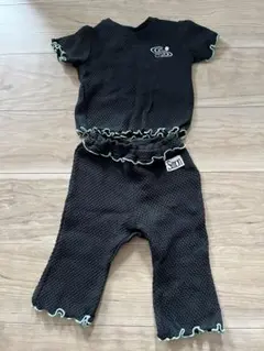 美品セモンアパートメント　ワッフルセットアップ　80サイズ　ブラック