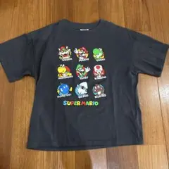 スーパーマリオ キャラクター Tシャツ 100cm~ ダークグレー
