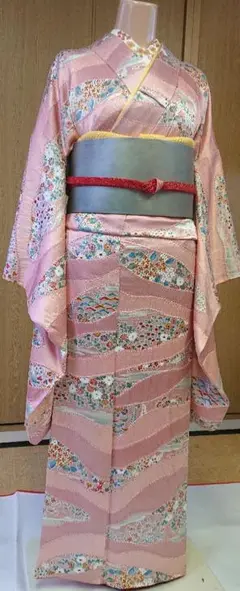 高級 豪華絢爛!!【正絹】 小振袖 絞り ピンク 成人式 美品