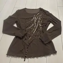 シアー シャツ ヒョウ柄 00s