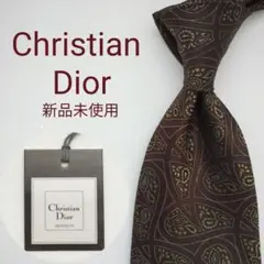 【新品未使用】クリスチャンディオール ネクタイ ボルドー系 ペイズリー柄 高級