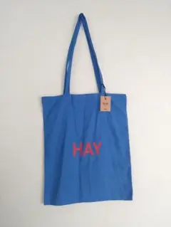 【廃盤】HAY21ss新作青トートバッグ（赤ロゴ）【海外購入正規品】