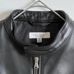 【美品/ 本革 】ユナイテッドアローズ　シングルライダース ラムレザーブラックM