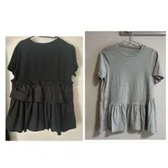 しまむら ぺプラムTシャツ バックフリルTシャツ