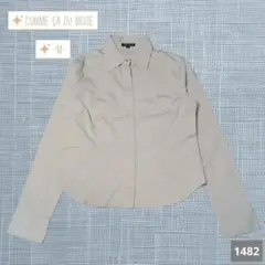A-1482〈COMME CA DU MODE〉ベージュ 長袖シャツ M