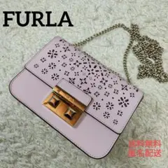 FURLA フルラ ショルダーバッグ メトロポリス カット ピンク チェーン紐