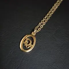 【美品】Dior ディオール ネックレス Diorロゴ サークル ゴールド CD