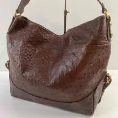 FALORNI ファロルニ 本革 オーストリッチ型押レザー ワンショルダーバッグ